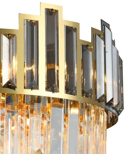 Люстра подвесная IMPERIUM 76018/10C GOLD PLATED Natali Kovaltseva прозрачная золотая на 8 ламп, основание золотое в стиле классический фото 2